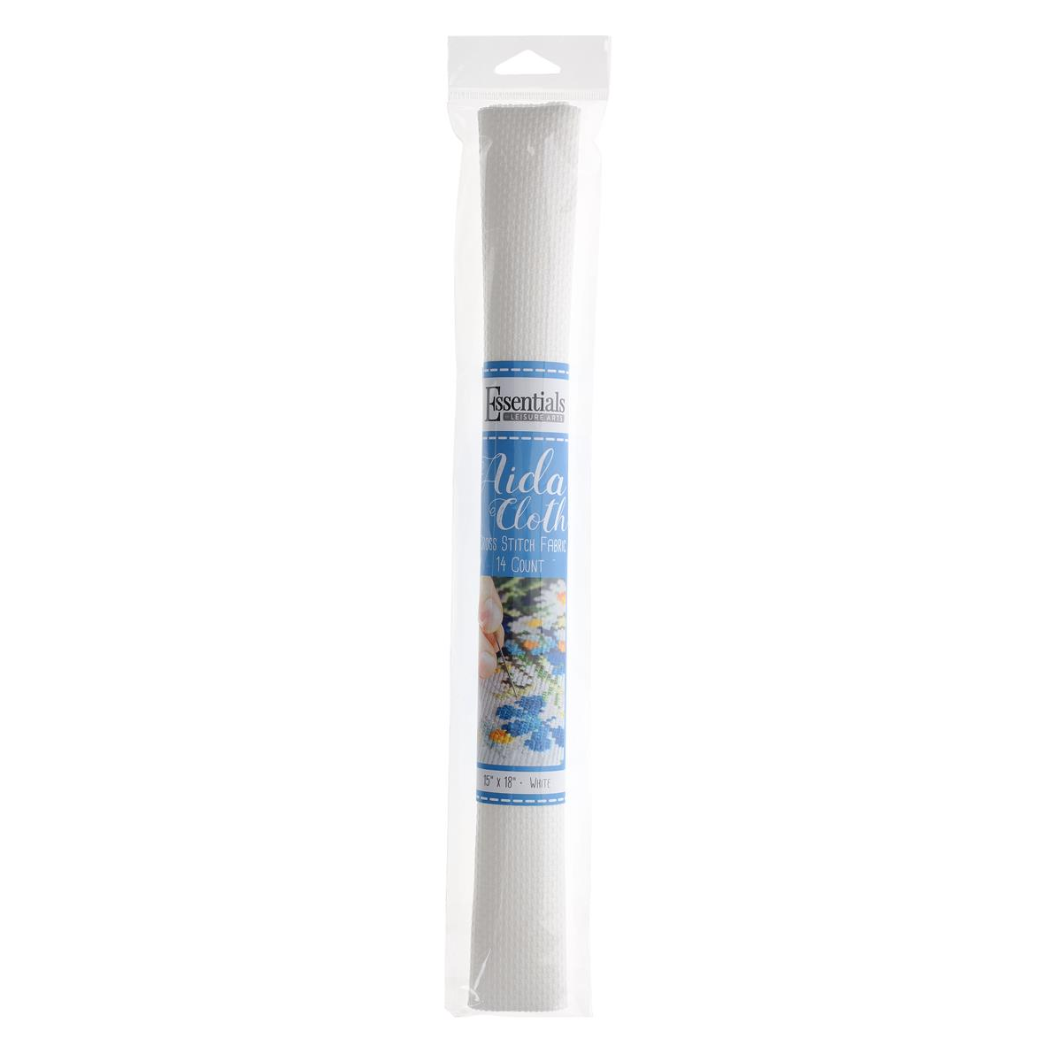Essentials By Leisure Arts Aida Cloth, 14 Count, White, Cross Stitch Fabric, Embroidery Fabric, Cross Stitch Supplies For Crafting, Stitching, And Sewing Projects 15X18
